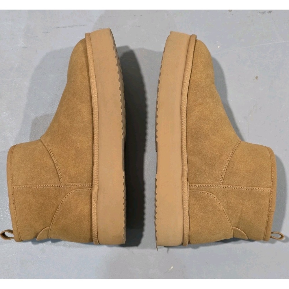 American Eagle "Hangout Booties" Tan Sherpa Fur Women's 7.5 - Picture 4 of 10